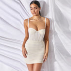 Mesh Summer Backless Design Sling Boning Corset Dress Women Clothing CHARM