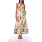 Spring Summer Suspender Printed Large Swing Dress Holiday Casual Women Dress Oyrina