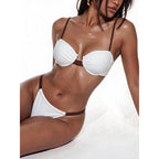 Solid Color Sexy Bikini Split Swimsuit Seaside Beach Spring Swimsuit for Women Alina