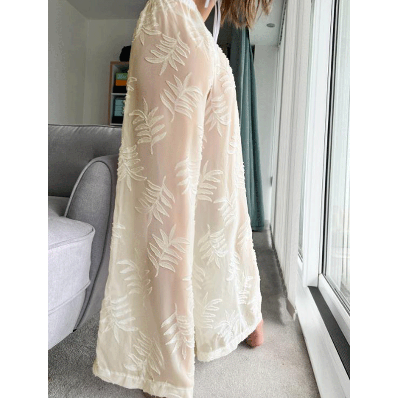 Jacquard Sunscreen Beach Pants Chiffon High Waist Wide Leg Pants Bikini Women Clothing Loose Casual Trousers Menara