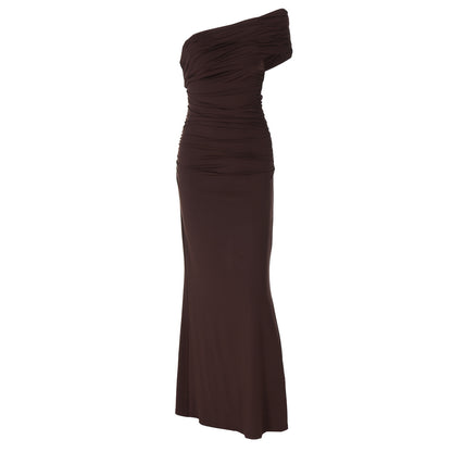 Women Clothing Summer Sexy Backless Slit Slim Dress Women
