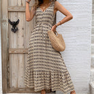 Summer Women Rhombus Prints Sleeveless Dress HUNDRED