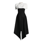 Elegant Vietnam Special Interest Design Detachable Pullover Patchwork Cami Dress Women Summer Slit Dress Women Sailfish