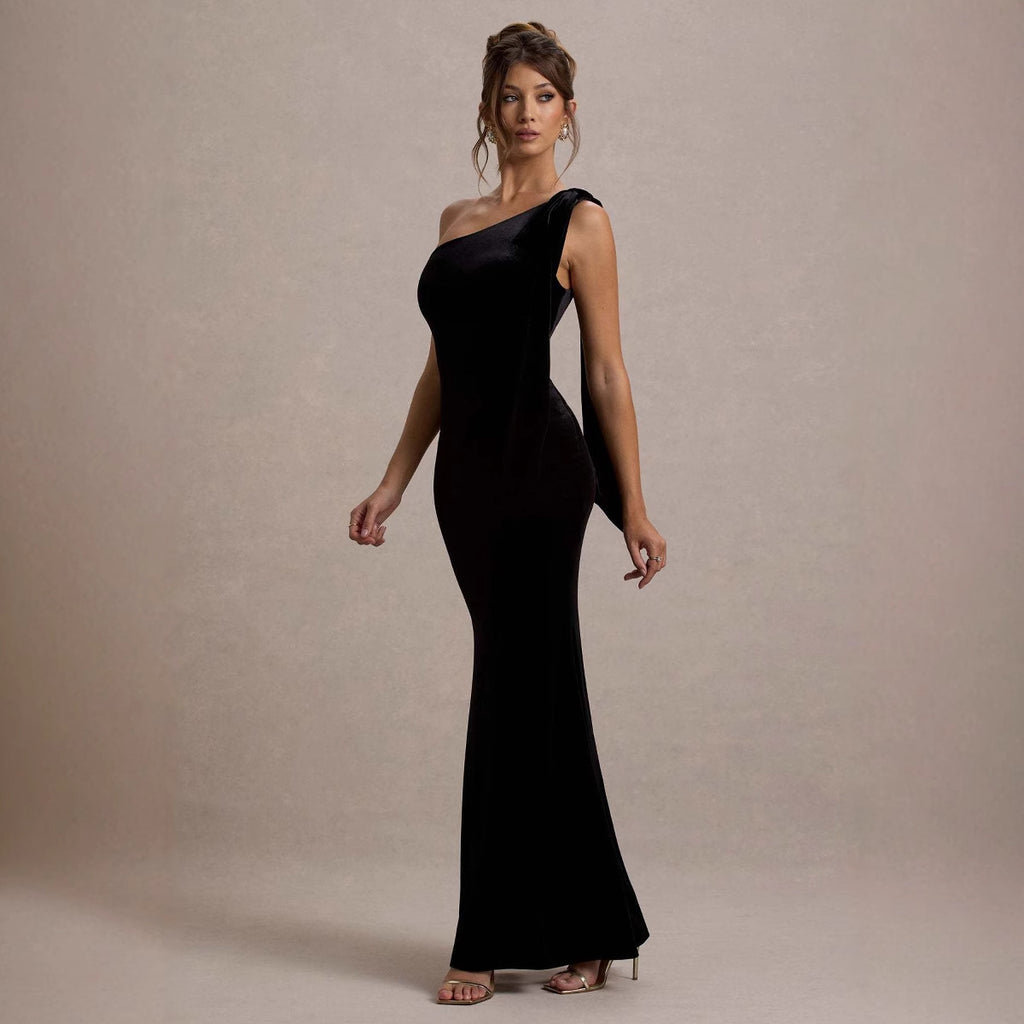 Spring Summer Women Solid Color Casual Sexy Oblique Shoulder Comfortable Slim Sleeveless Sheath Dress XINXI