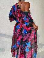 Traje de baño de una pieza para mujer, malla estampada, blusa de dos piezas, traje de bikini