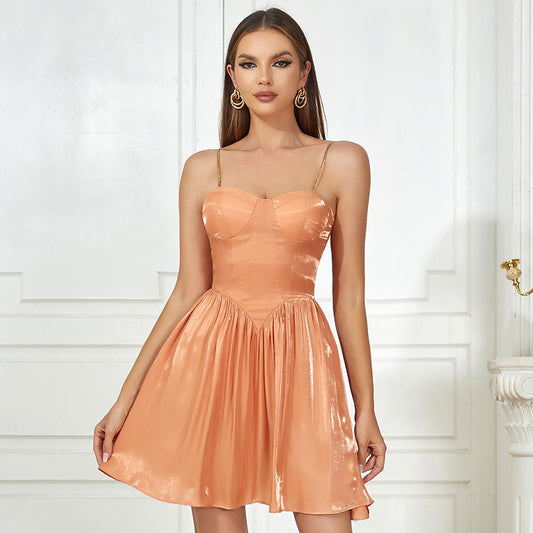 Dress Summer Suspenders Mercerized Petti dress High End Dinner Party Birthday Dress