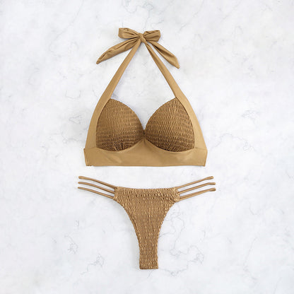 Sexy Halter Bikini Split Swimsuit Women Two Piece Swimwear Summer Beach Bikini