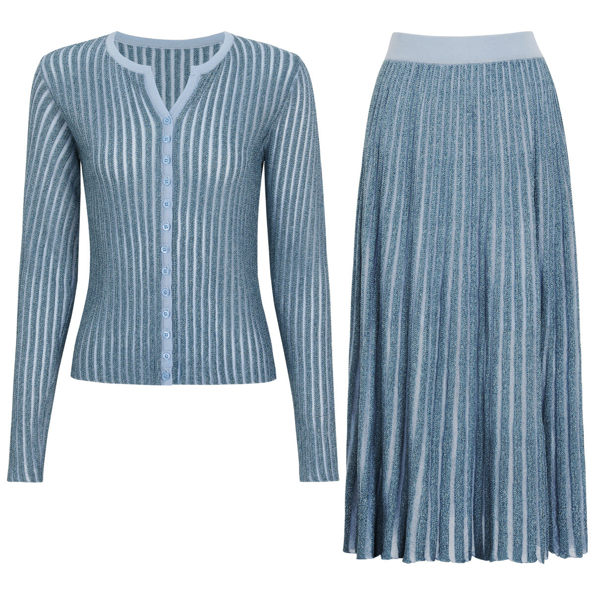 Autumn Trending Knitted Women Jacket Skirt Two Piece Sets Dimenssa