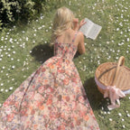 Loose Lazy Small Strapless Sexy Strap Dress Summer Korean Texture Floral Dress EverBillion