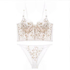 Lace Beautiful Back Vest Strap Underwear Women Summer Super Thin Big Breast Show Small Breast Underwired Bra TIYA