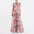 Seaside Vacation Maxi Dress for Women Bow Tie Lace up Waist Maxi Dress Ory