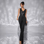 Women Casual Waist Tight Women Jumpsuit Loose Wide Leg Sequ Jumpsuit