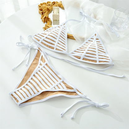 Swimsuit Women Bikini Solid Color Striped