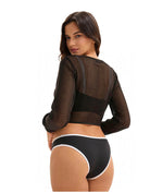 Arrival Bikini Swimsuit Women Sexy Three Piece Sets Long Sleeved Blouse Bianco