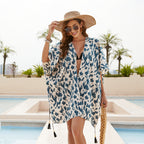 Blusa informal a juego para mujer, con estampado de secado rápido y protección solar, ideal para vacaciones en la playa