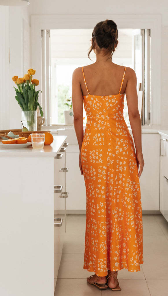 Women Wear Spring Summer Sexy Slim Fit V Neck Brace Printed Backless Long Dress VIVIAN