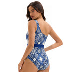 One Piece Swimsuit Triangle Sexy Printed Ladies Swimsuit Bianco