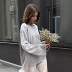 Cotton Pullover Autumn Winter Backless Sweater Loose Knitted Pullover Sweater for Women