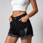 Summer Stretch Sexy Ripped Special Straight Women Denim Shorts Shocen