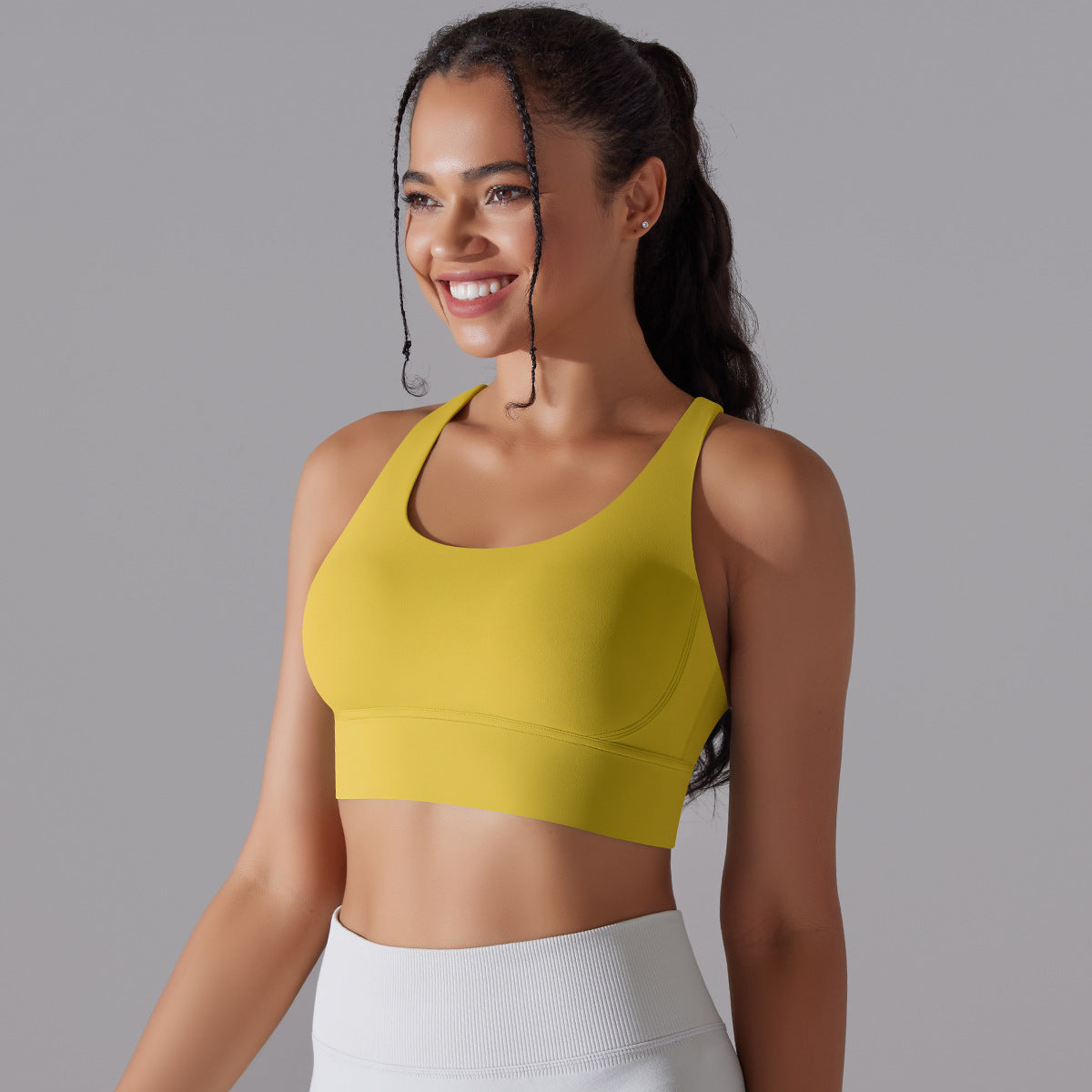 Sous-vêtements de sport effet seconde peau, push-up, sexy, sans coutures, une pièce, bonnet, dos nu, soutien-gorge de yoga, débardeur de course et d'entraînement pour femme