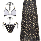 Black White Dot Sexy Swimsuit Slimming Suit Women Dress Beach Swimsuit Three Piece Set OLam