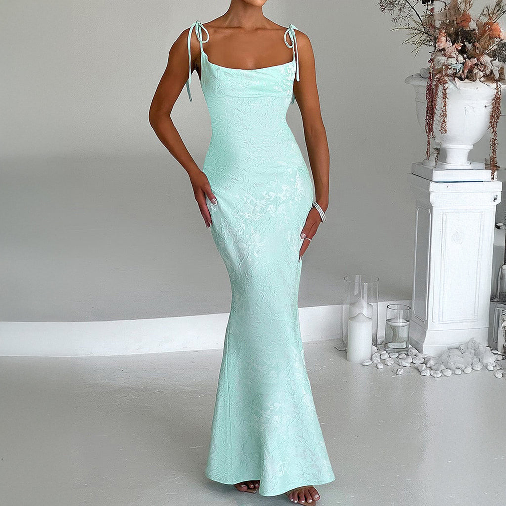 Elegant Evening Dress Hip Spaghetti Straps Dress Women Clothing Summer Dee