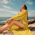 Solid Color Sexy Knitted Hollow Out Cutout Beach Cover up Bikini Swimsuit Beach Women Mangar