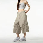 Retro Workwear with Pocket Women Loose Straight Wide Leg Jeans Shocen