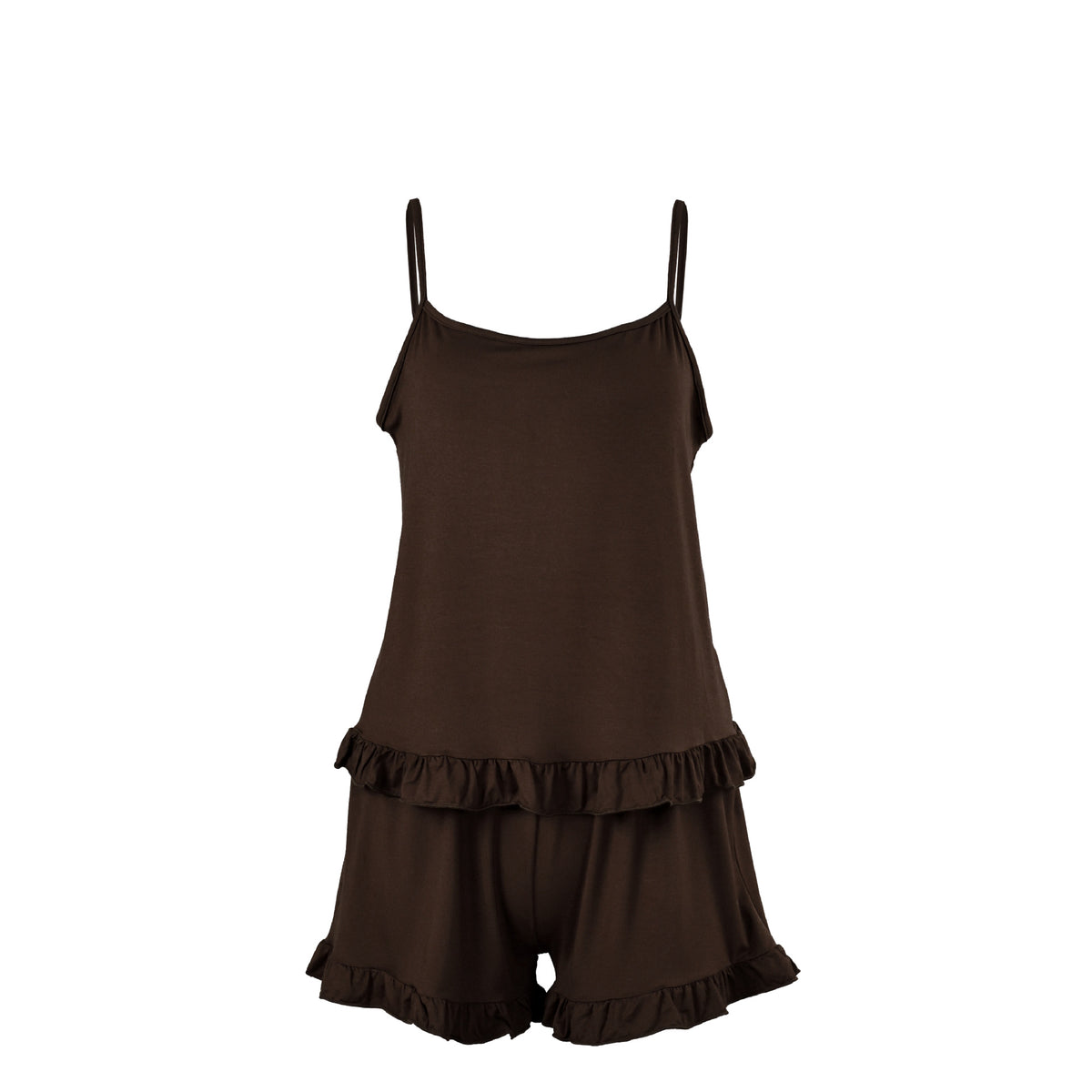 Knitted Modal Vest Top Wooden Ear Shorts Two Piece Soft Pajamas Home Wear Meiyas