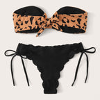 Leopard Print Split Swimsuit Women Lace Lace Sexy Bikini Freedeo