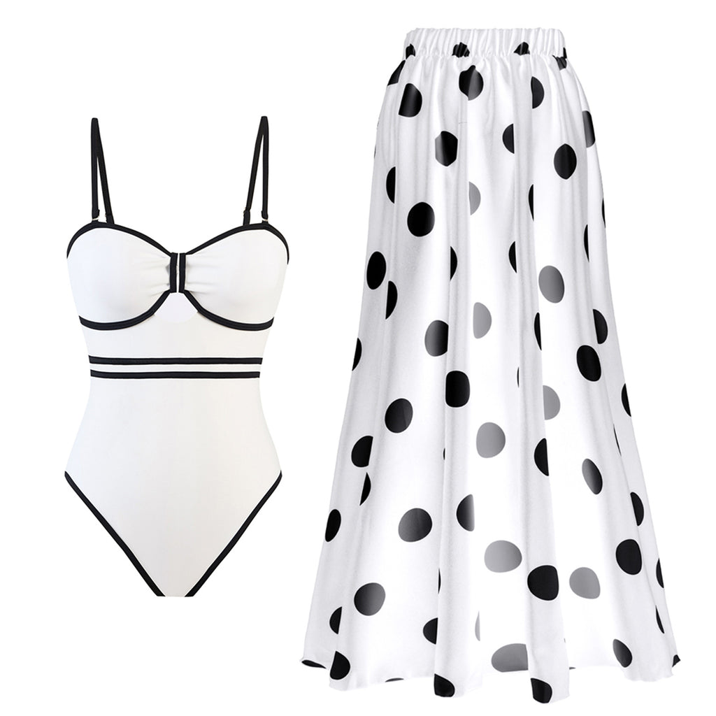 One Piece Swimsuit Covering Belly Thin Swimsuit round Skirt Set Best