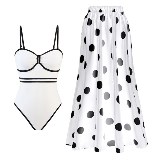 One Piece Swimsuit Covering Belly Thin Swimsuit round Skirt Set Best