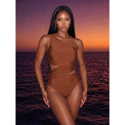 Solid Color One Shoulder Sexy Swimsuit Women Beach Spring Bikini Swimsuit Alina