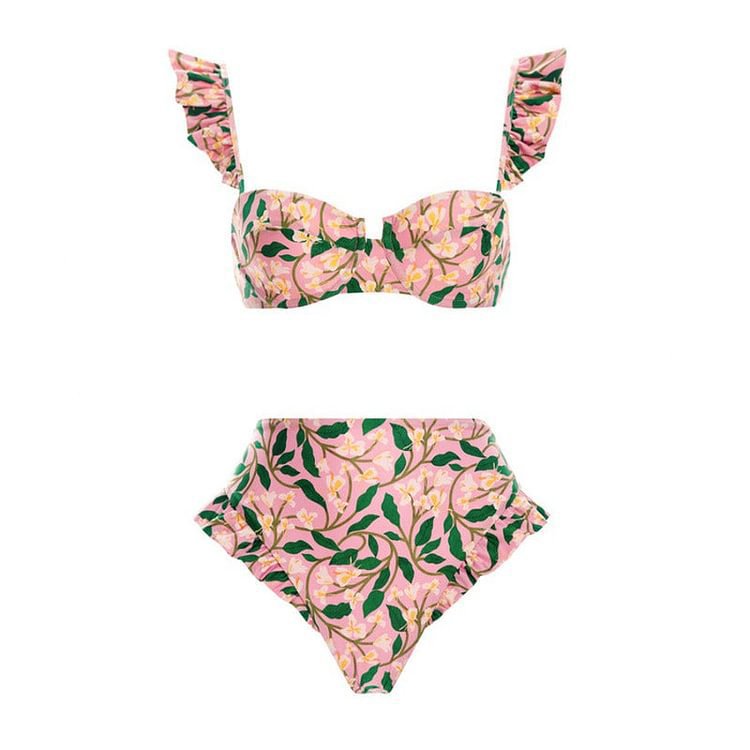 Three Piece Set Bikini Sexy Bikini Split Swimsuit Women Chiffon Dress Swimsuit Outfit BeautyLady