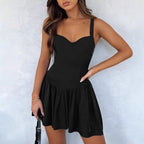 Women Clothing Summer Sexy V neck Sexy Sling Dress Qube
