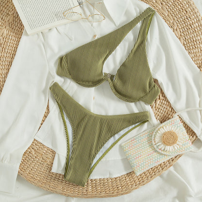 Traje de baño para mujer, traje de baño dividido, traje de baño de dos piezas, bikini sexy, traje de baño de verano texturizado