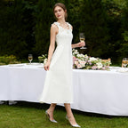 Fall Elegant Elegant Sweet Heavy Industry Three Dimensional Floral Long Patchwork Strap Dress for Women Sailfish