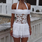Vestido tubo con cuello halter para mujer, ropa sexy, ajustado, de alta calidad