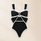 Sexy Swimsuit Women Conservative Cover Belly Lace up Swimsuit Spring Chiffon Beach Skirt Set Swimsuit