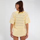 Solid Color Sexy Knitted Beach Bikini Swimsuit Blouse Sun Proof Set Women Mangar