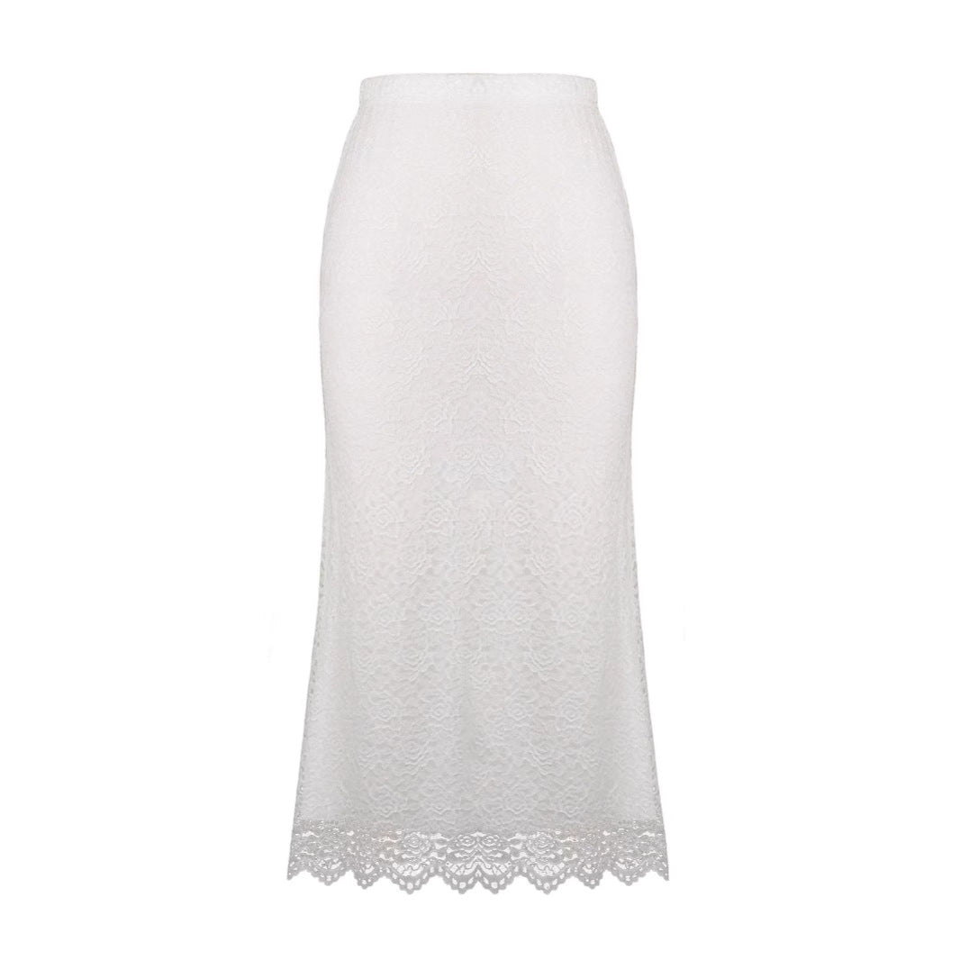 Women Clothing Lace Skirt Spring Summer High Waist One Step Skirt Sexy Slim Hip Long Skirt BRINGITON