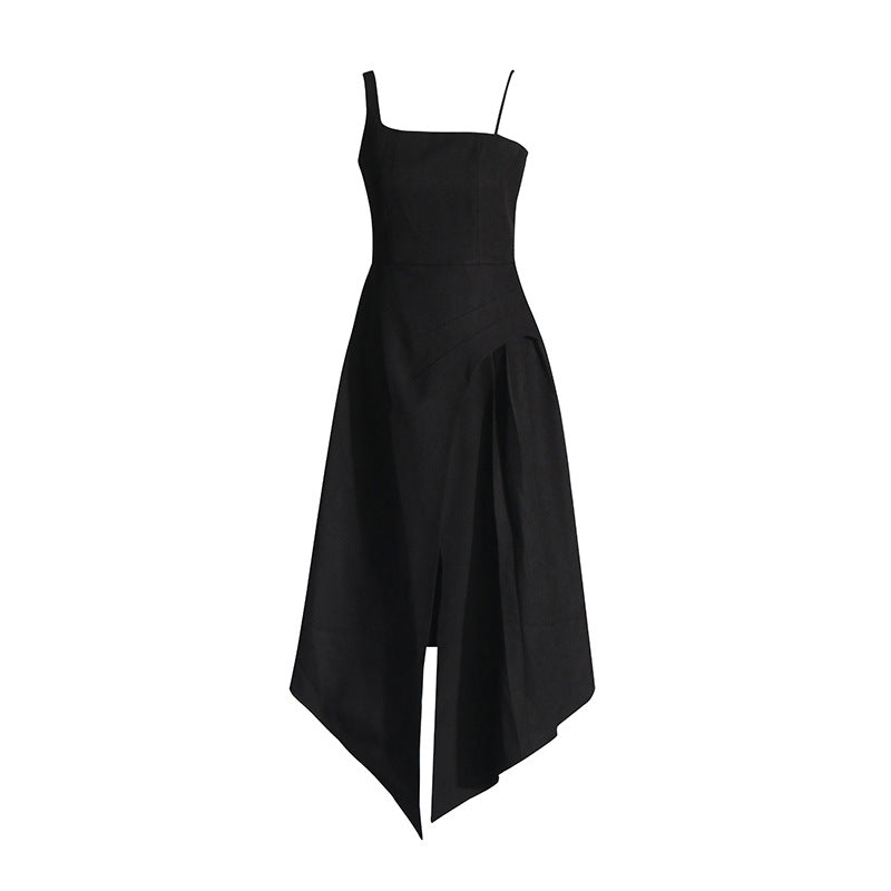 Elegant Vietnam Special Interest Design Detachable Pullover Patchwork Cami Dress Women Summer Slit Dress Women Sailfish