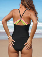 Swimwear Split Solid Color Sexy Suspenders Backless Women Swimsuit BALANCE
