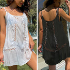 Women Clothing Summer Fashion Sexy Hollow Out Cutout Ring Loose Beach Dress Cami Dress Tidee