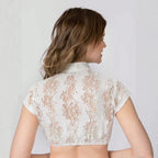 Women Elegant Hollow Out Cutout Lace Mini Top YILINE