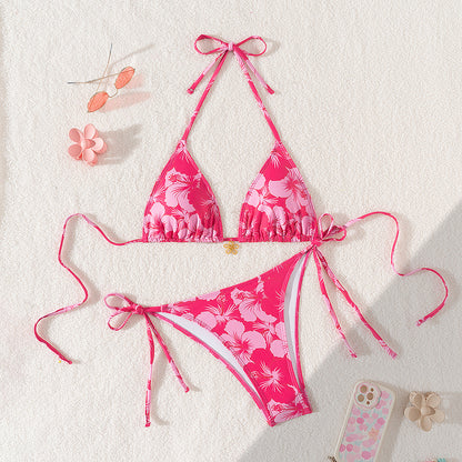 Bikini Triangle Cup Printed Sexy Bikini Split Swimsuit Swimwear Women