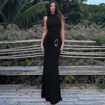 Women Clothing High Waist Twisted Sexy Backless Sheath Dress BULLINGER