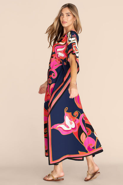 Bata estampada de tela para vacaciones, informal, para playa, bikini
