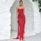 Robe d'été à la mode, simple, tube, épaules dénudées, ruban, robe slim pour femmes
