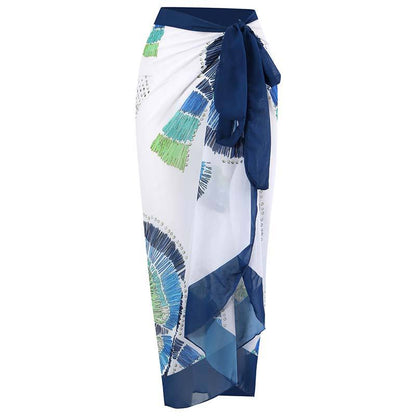 Geometric Bird Wrap Skirt